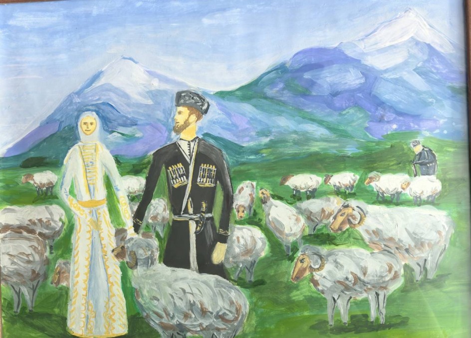 У подножия гор: чеченская семья