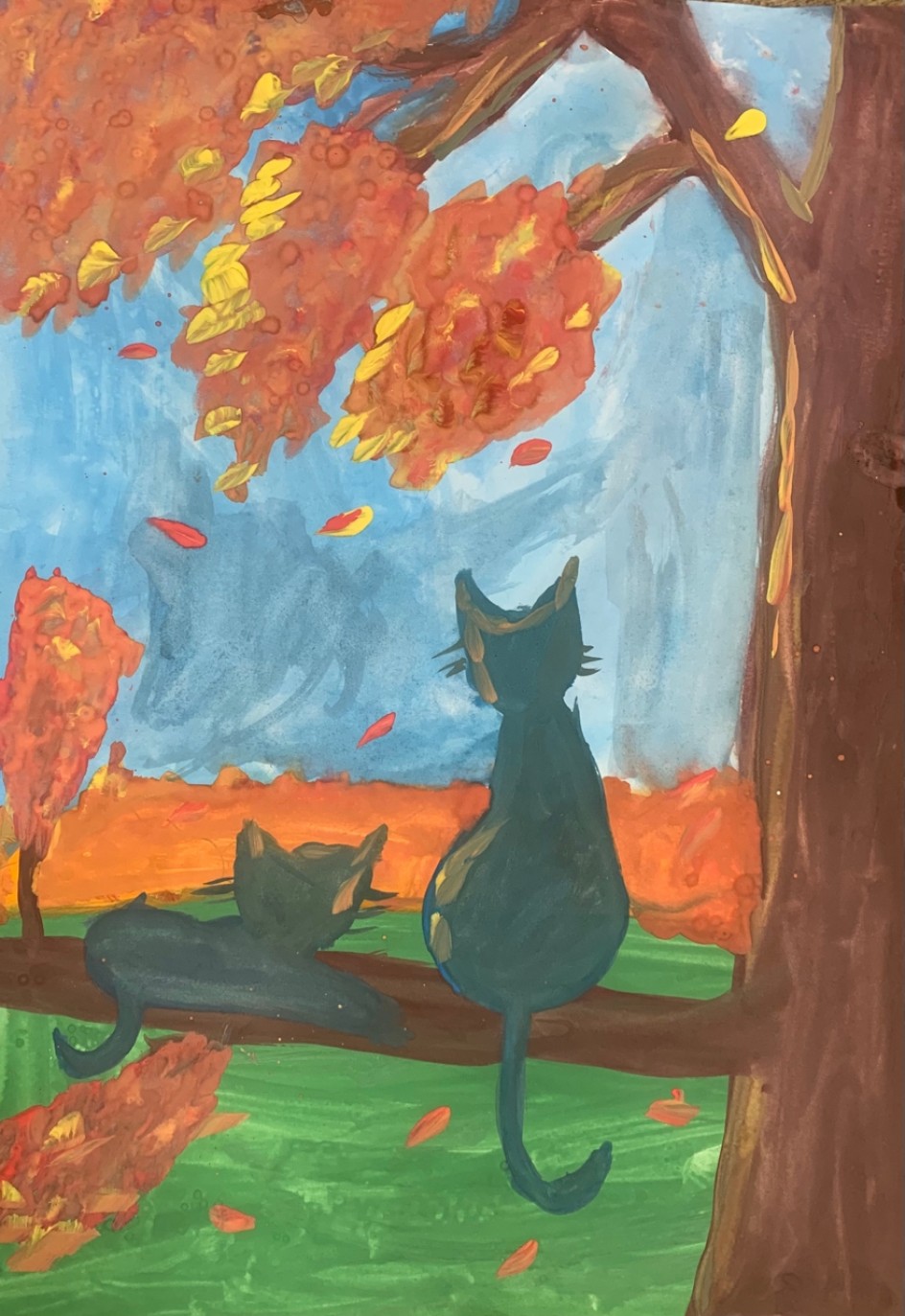 " Котики в золоте листьев"