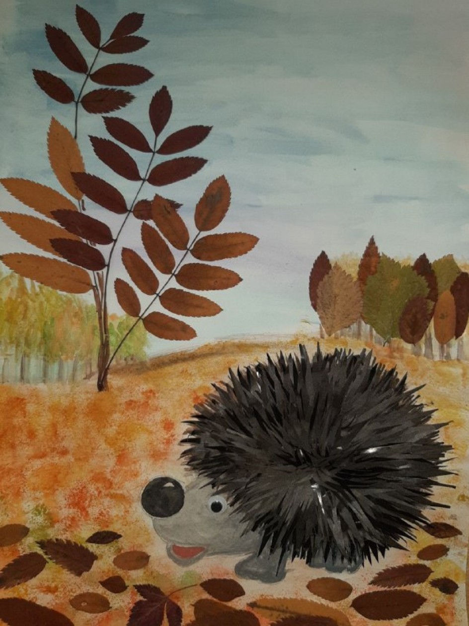 Ёжик на осенней прогулке