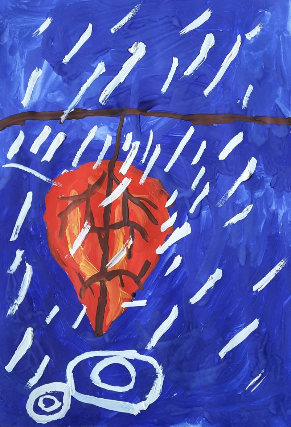 Осенний лист под дождём