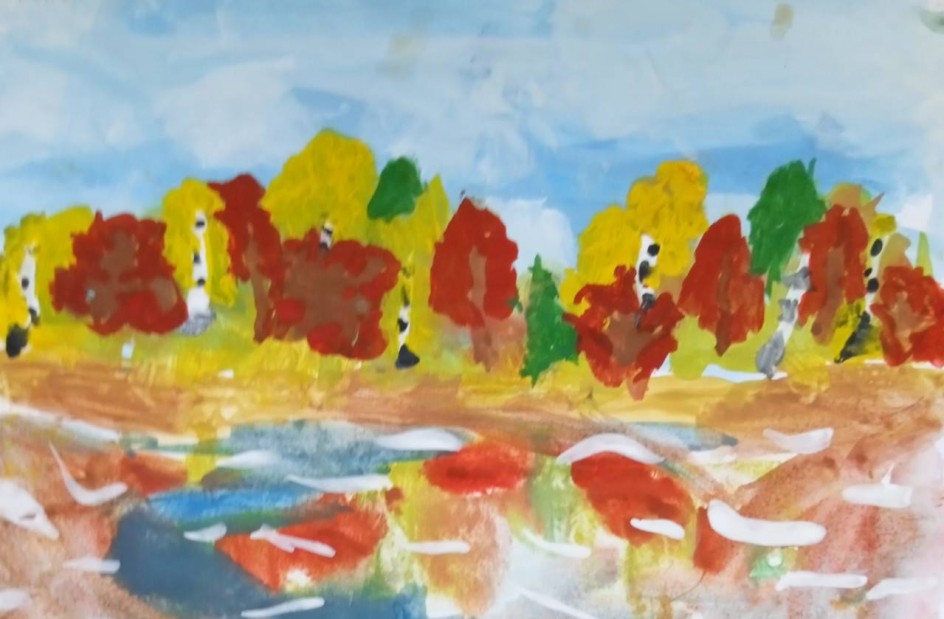 Осень, отраженная в реке.