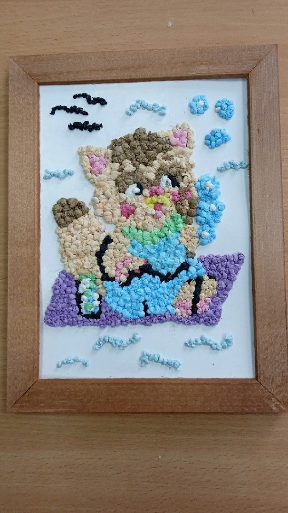 Панно "Котик - укротитель мыльных пузырей"