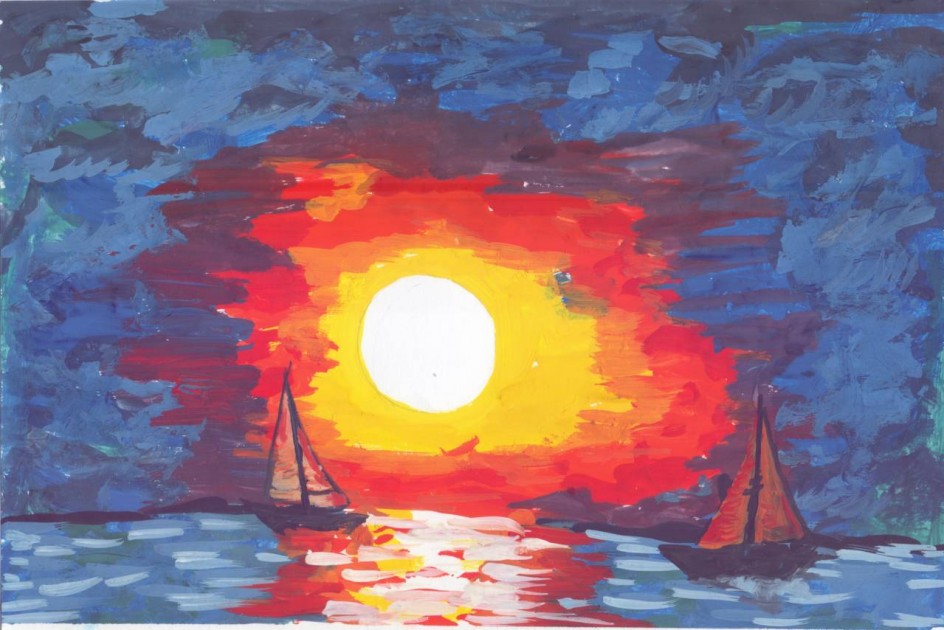 Закат на море