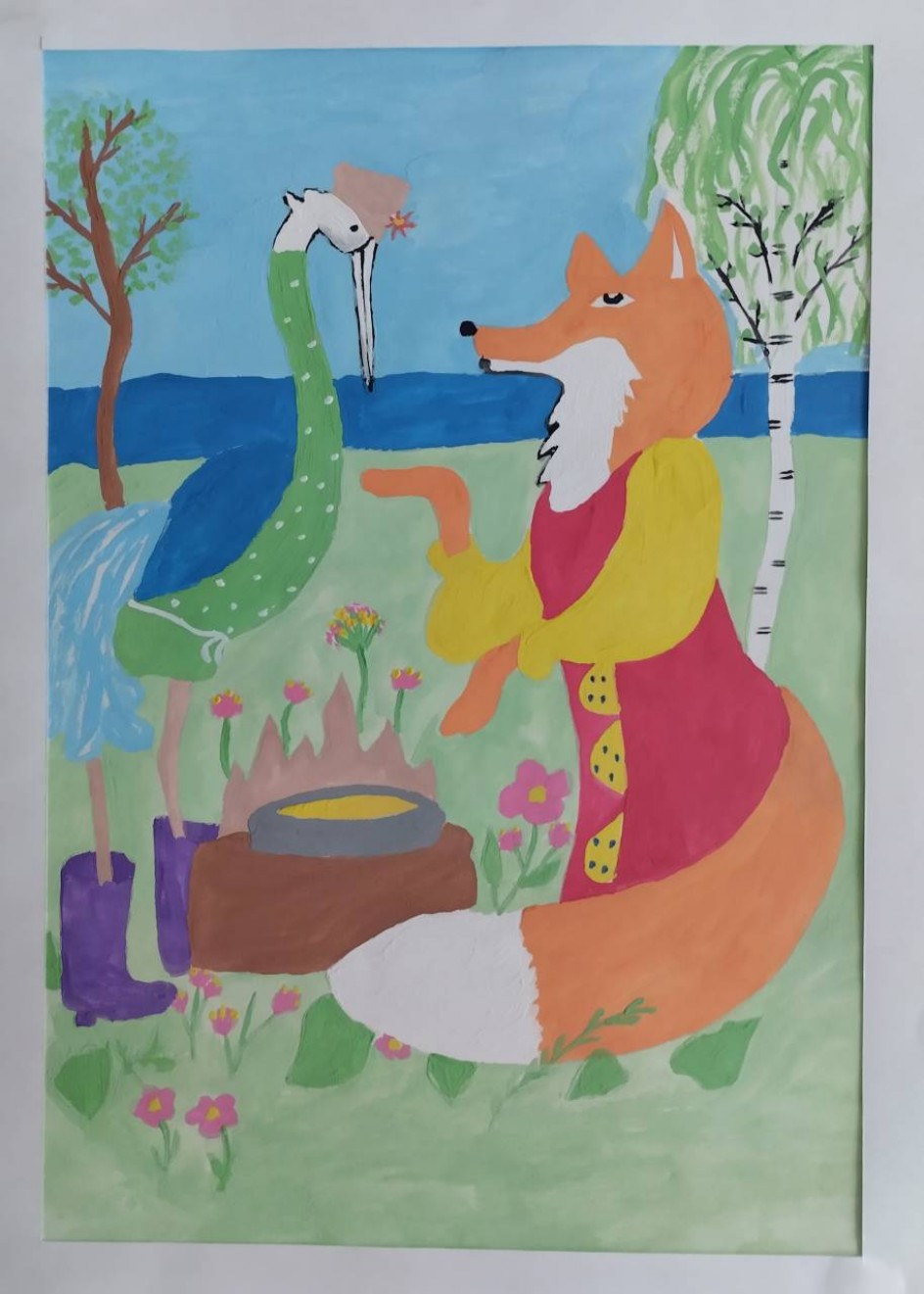 лиса и журавель