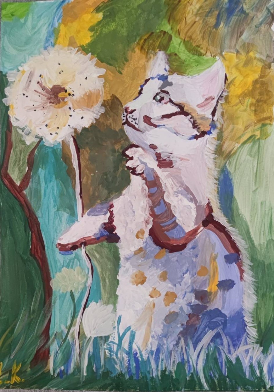 Кот в осеннем лесу