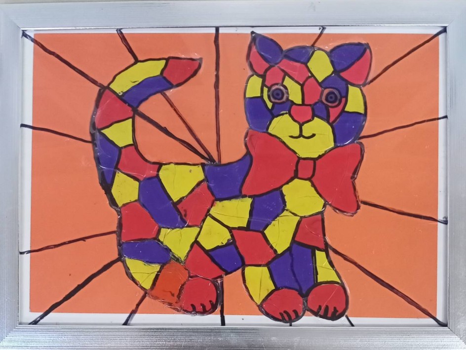 Котейка (пластилиновый витраж)
