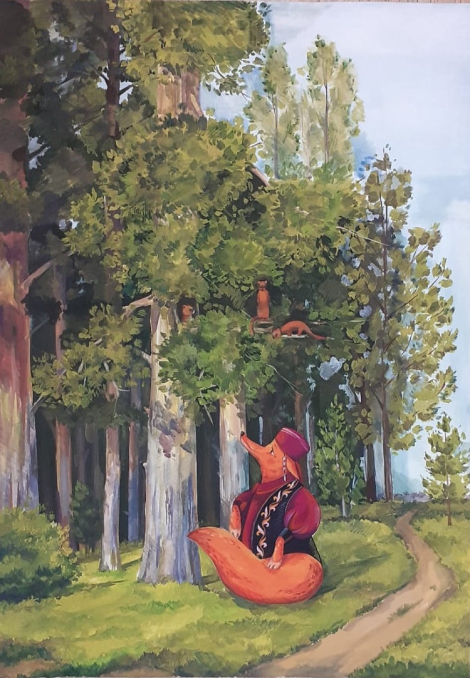 Лиса и колонки