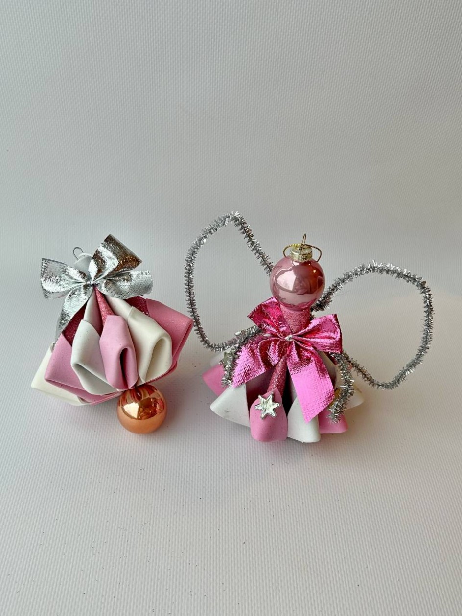 Ёлочные игрушки: Розовый Ангелок и Новогодняя игрушка