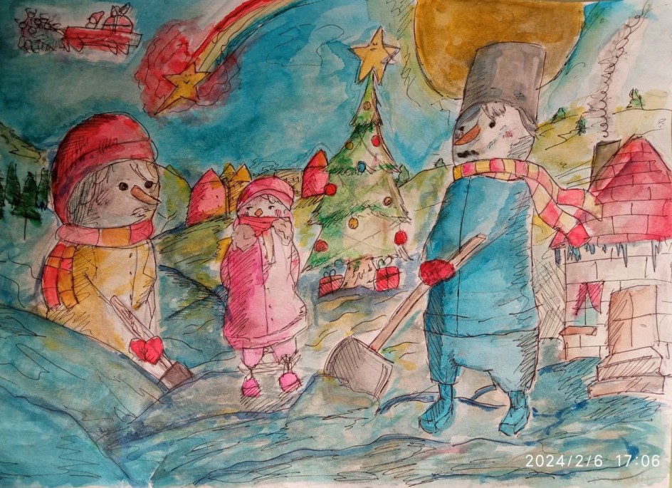 "Зимний день. Снежная семейка"