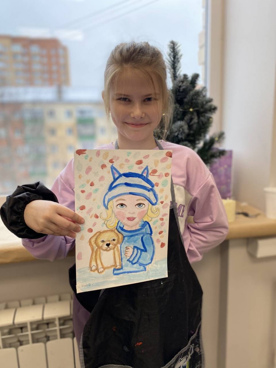 «Зимняя прогулка с щенком»