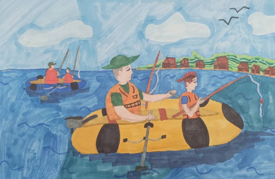 С папой на рыбалке