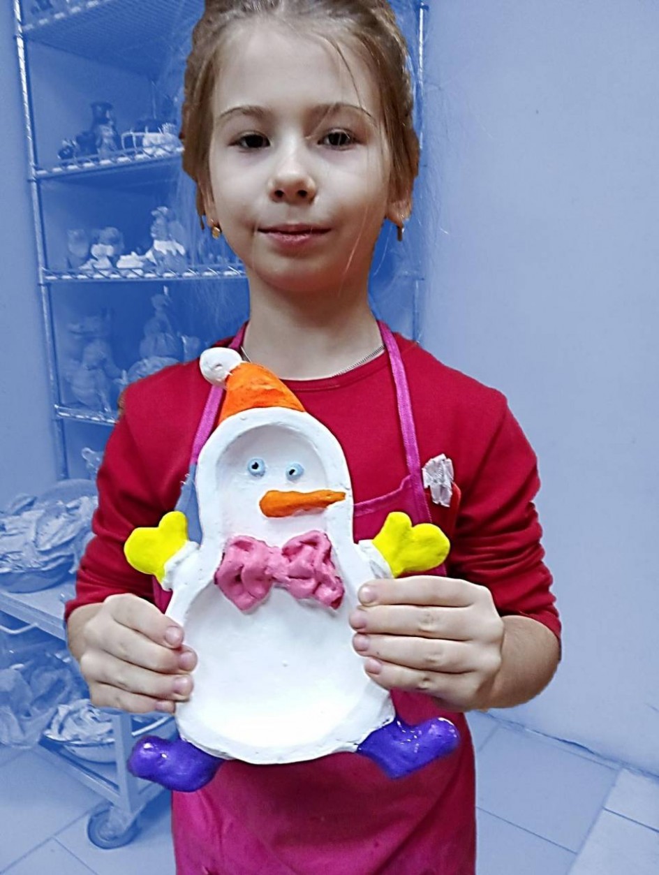 Тарелка Снеговик