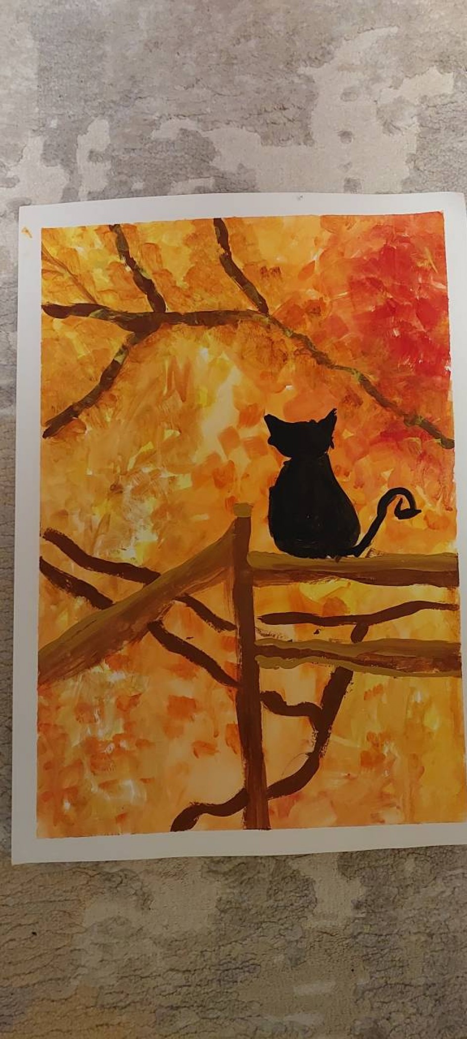 Кошка осенью