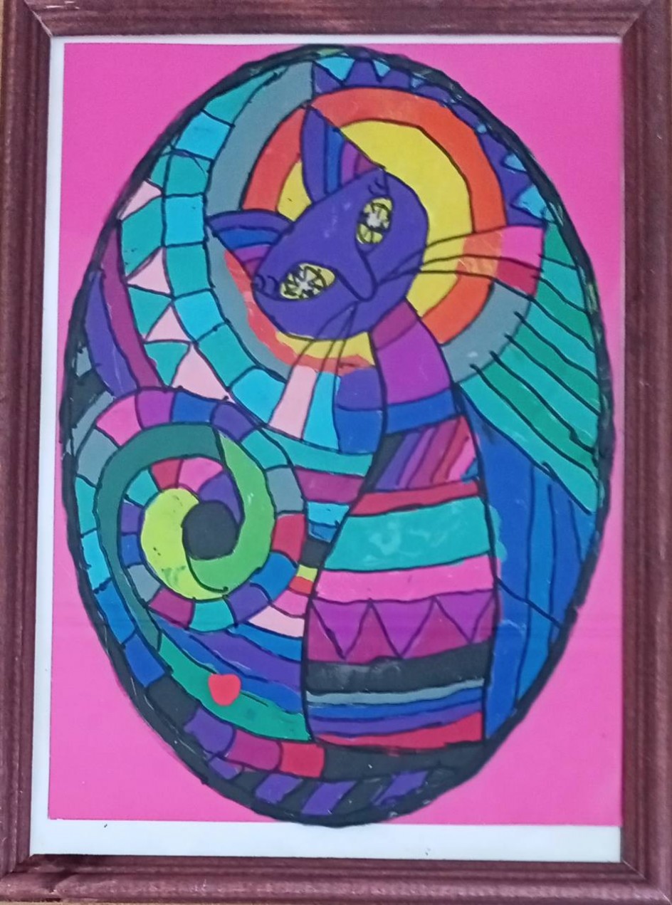 Котик (пластилиновый витраж)