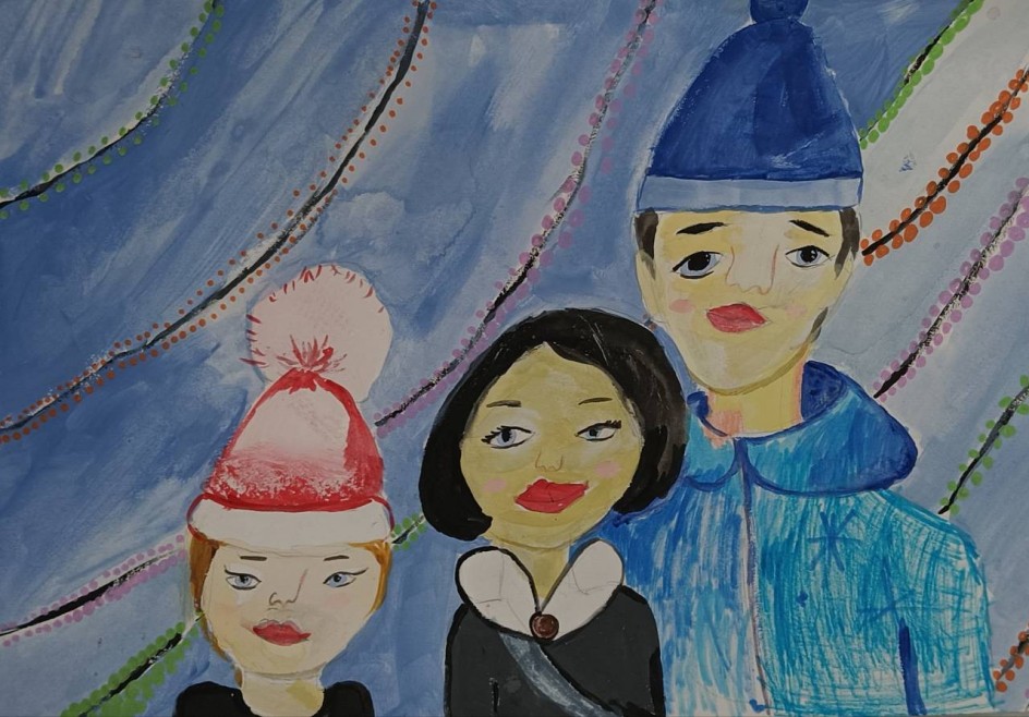 На прогулке всей семьёй