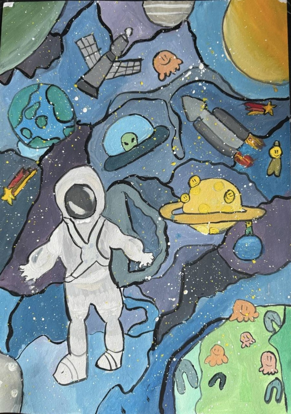 Космонавт в космосе