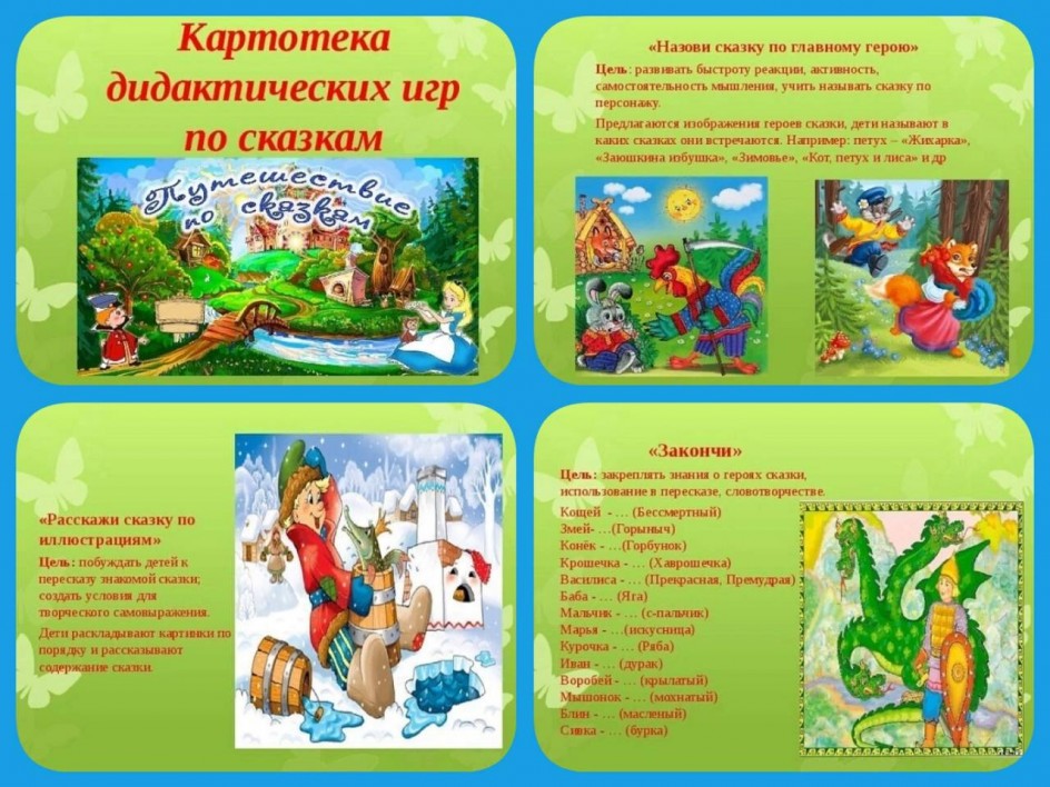 Картотека дидактических игр по сказкам