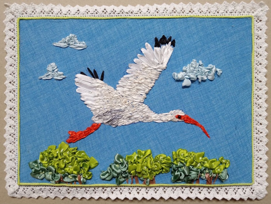 Полёт красноногого ибиса