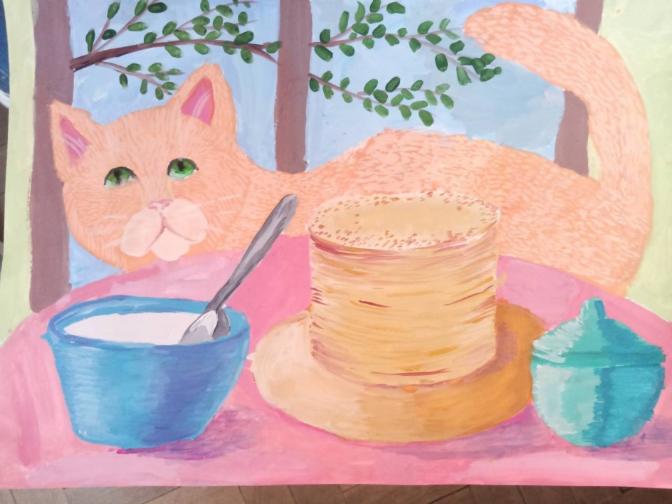 Кот и блинчики