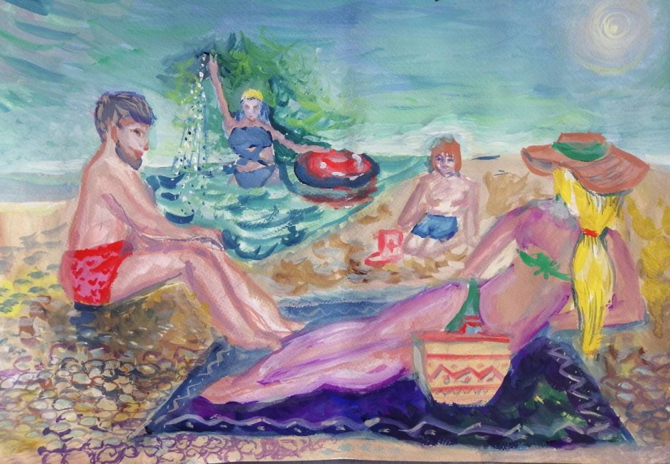 На море
