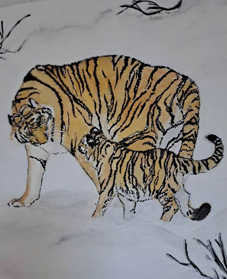 Мама с котенком