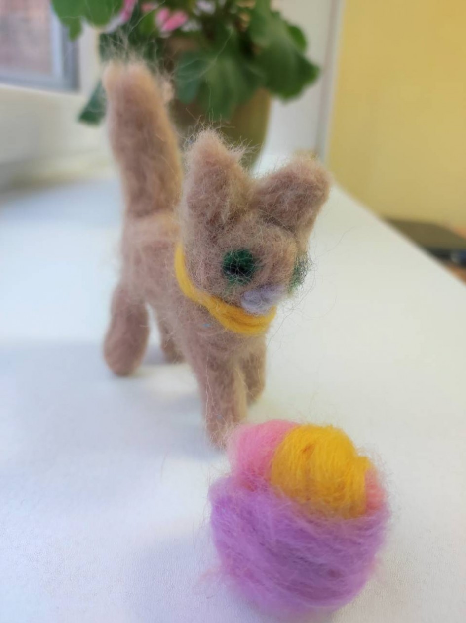 Кот с мячиком